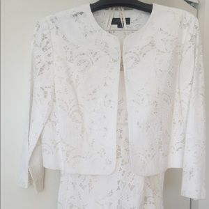 NWT Tahari Lace Wedding Suit with Dress + Jacket
